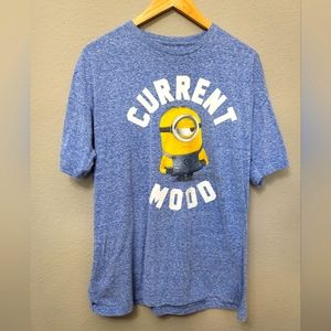 Despicable Me T-Shirt Size XL Light Blue Marbled Minion Graphic 100%Cotton